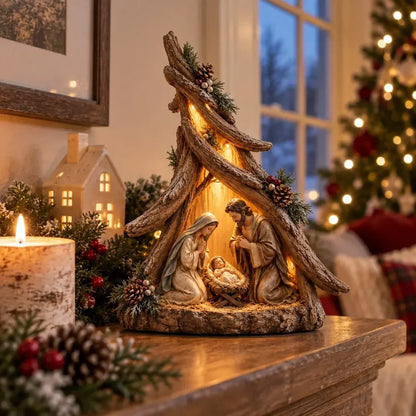 ⏰ Last Day 48% Off - Old-world Lighted Nativity Trees