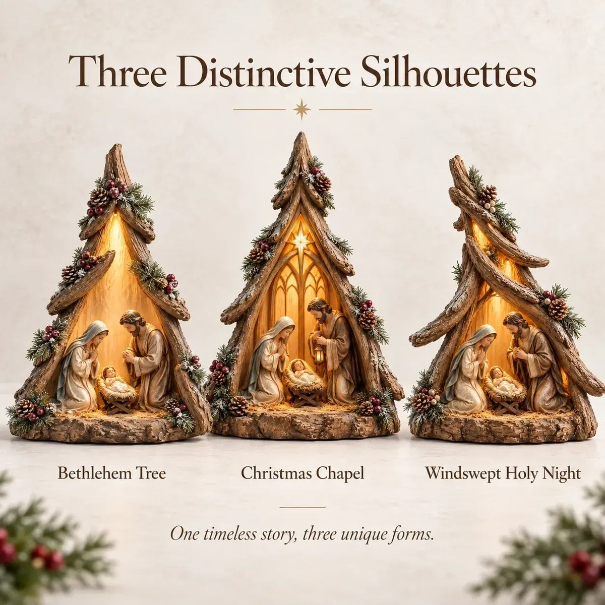 ⏰ Last Day 48% Off - Old-world Lighted Nativity Trees