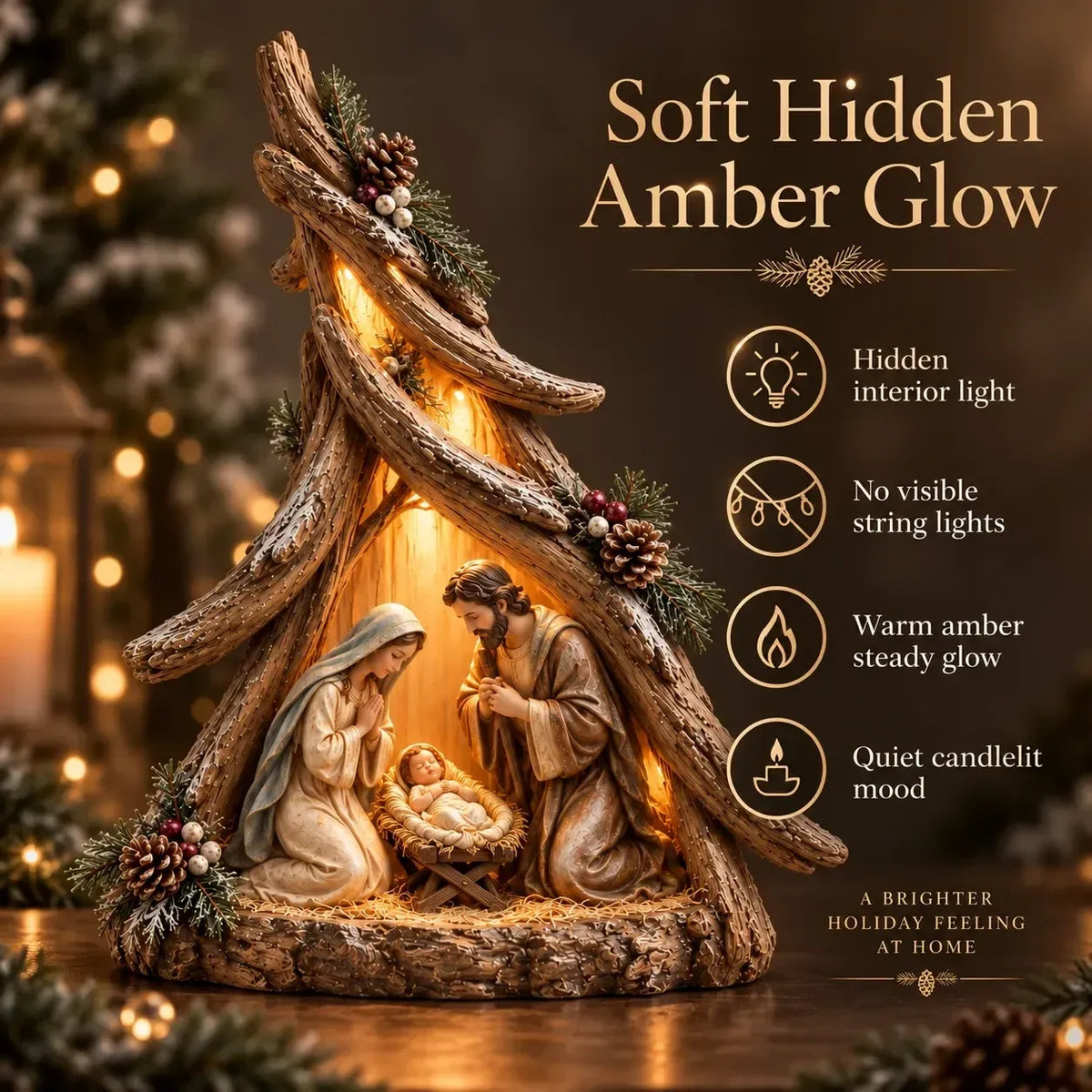 ⏰ Last Day 48% Off - Old-world Lighted Nativity Trees