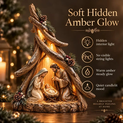 ⏰ Last Day 48% Off - Old-world Lighted Nativity Trees