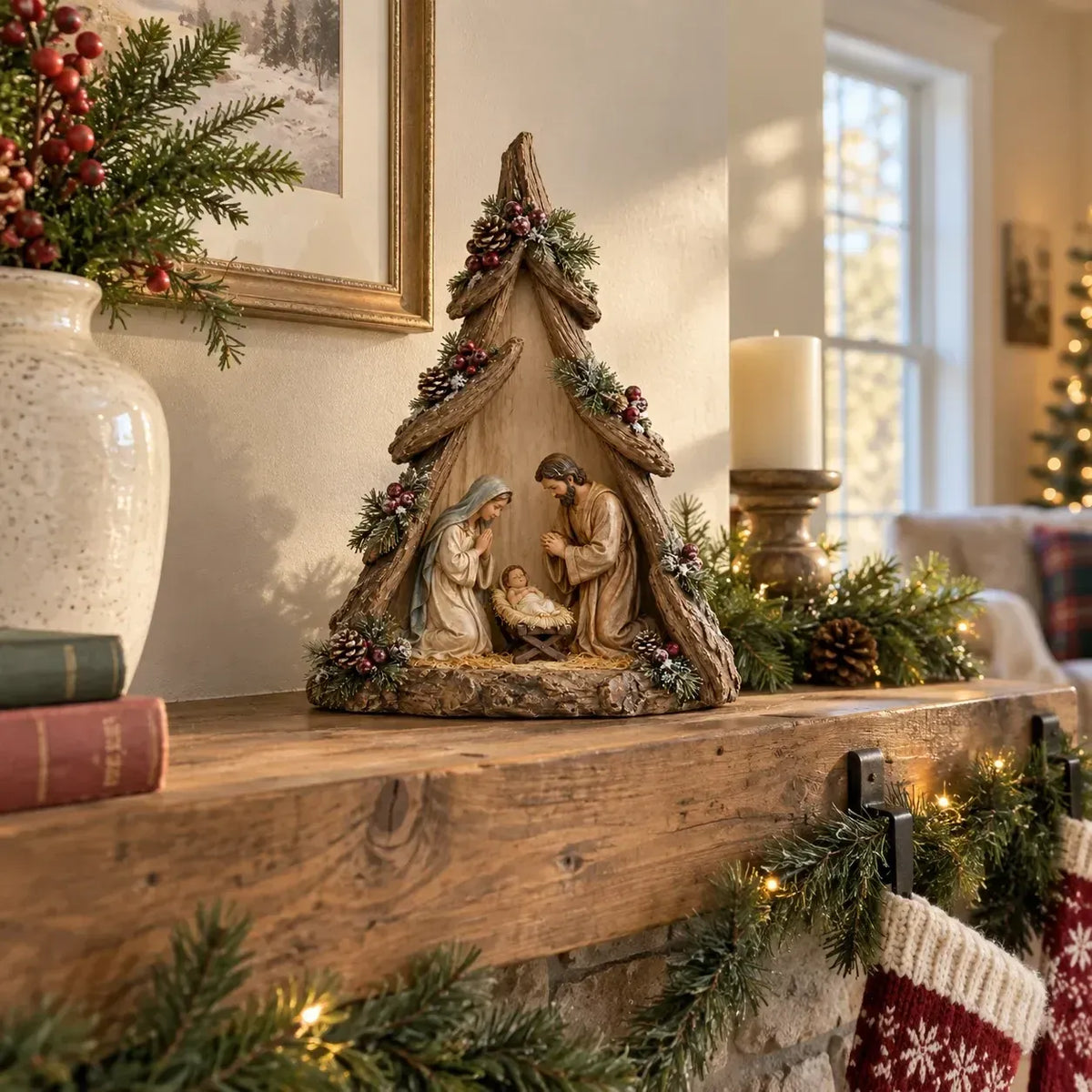 ⏰ Last Day 48% Off - Old-world Lighted Nativity Trees
