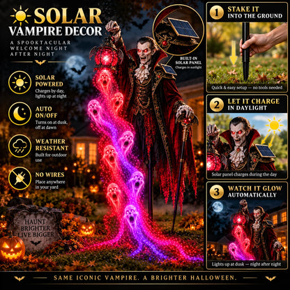 🎁 Today Only: 48% Off 🎁🧛 Vampire Lord Crimson Soul Solar Garden Light