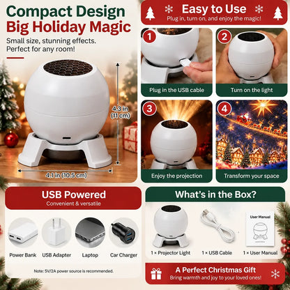 🔥LAST DAY 49% OFF -🎄 Magical Christmas Projection Night Light – Transform Any Room Into A Holiday Wonderland🎄