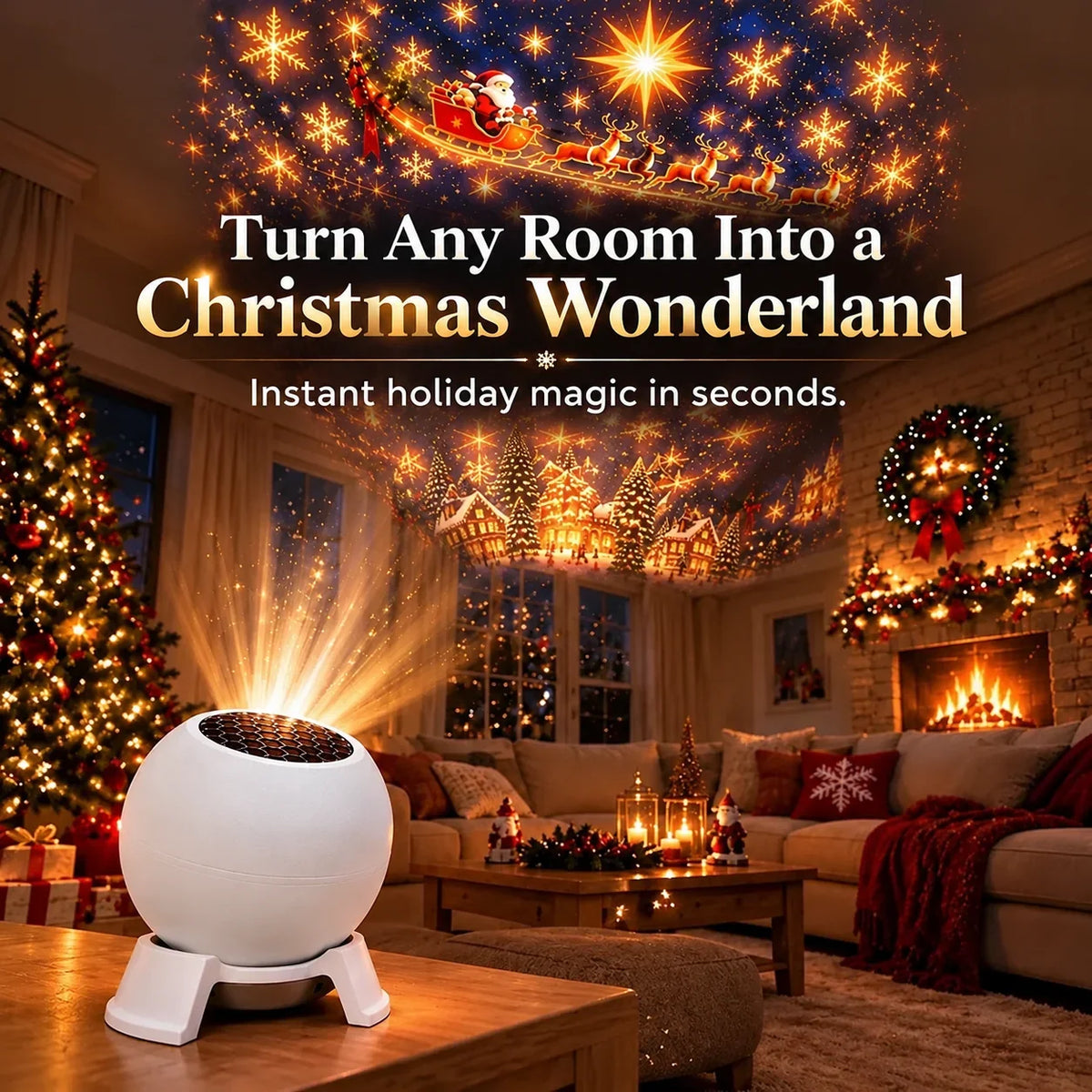 🔥LAST DAY 49% OFF -🎄 Magical Christmas Projection Night Light – Transform Any Room Into A Holiday Wonderland🎄