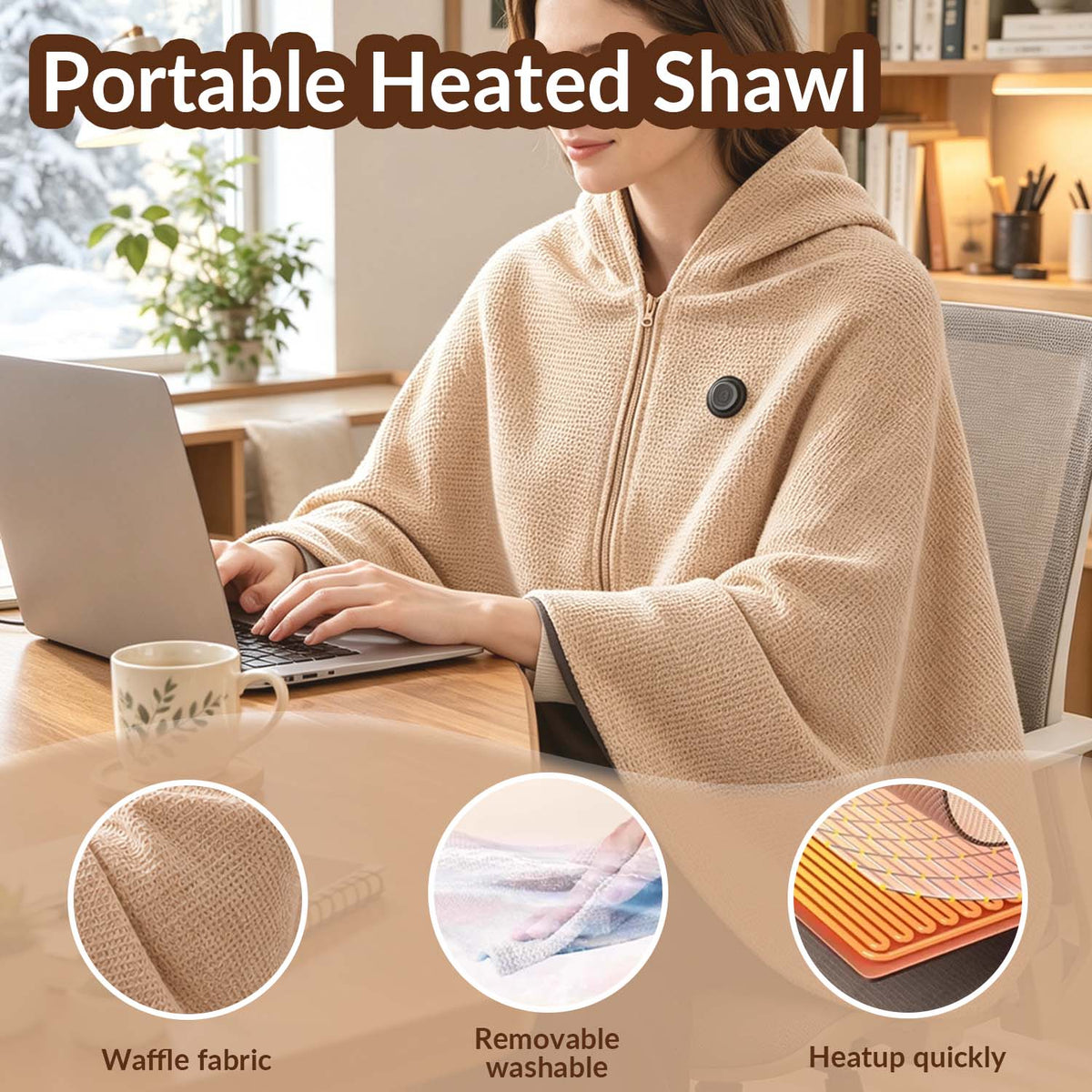 ❄️ LAST CHANCE 49% OFF Heated Wearable Blanket – Stay Warm at Your Desk Without Bulky Layers