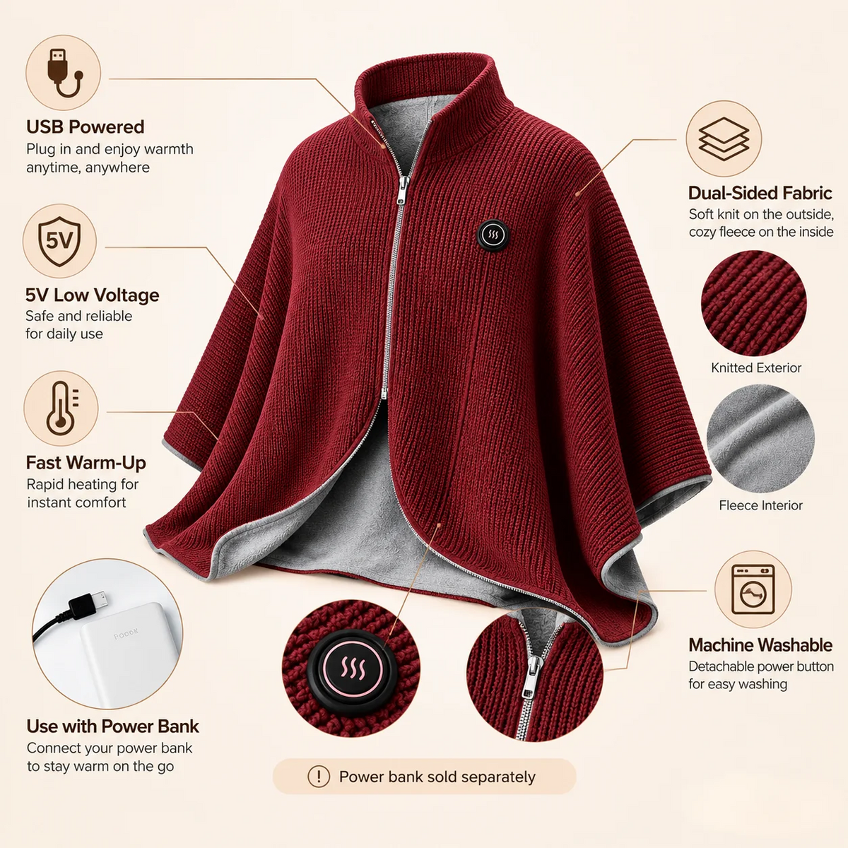 ❄️ LAST CHANCE 49% OFF Heated Wearable Blanket – Stay Warm at Your Desk Without Bulky Layers