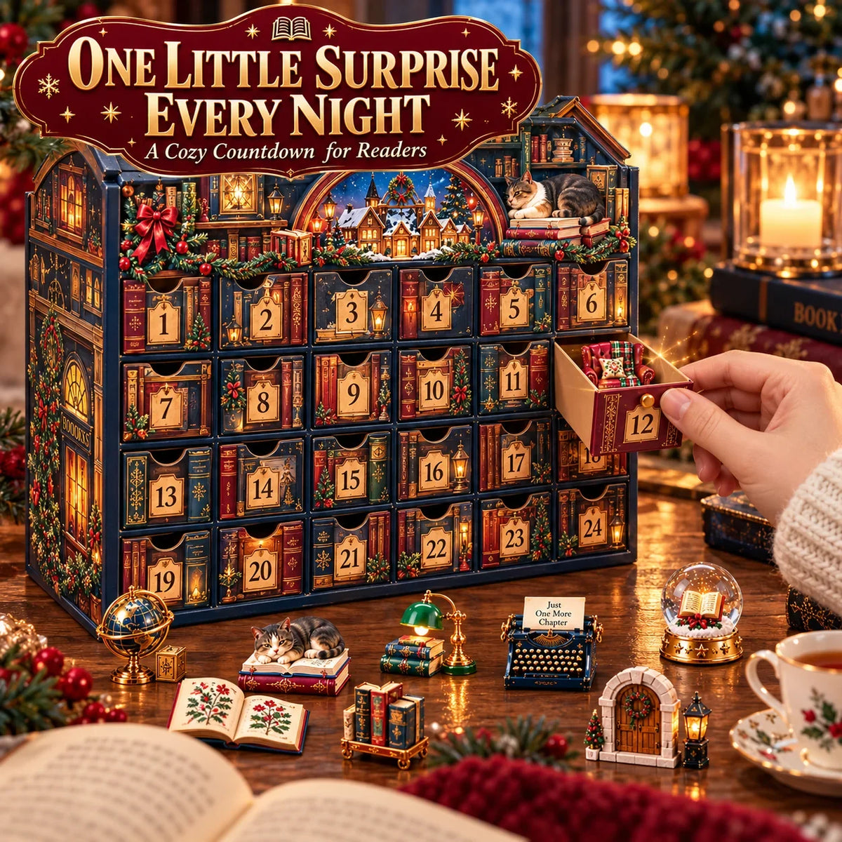 ⭐LAST DAY 48% OFF-24 Nights Of Bookish Joy — A Cozy Countdown For Readers