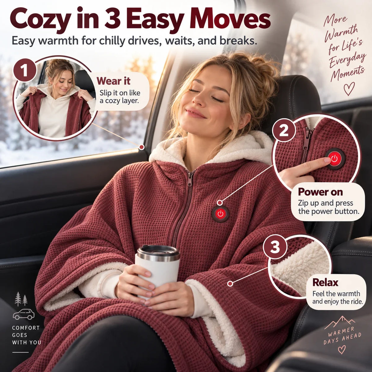🥳2026 HOT SALE🥳💞50K+ SOLD!  48% OFF!🔥 Wearable Heated Blanket – Cozy Hands-Free Warmth