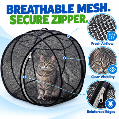 🐱🌿 Freshair Cat Haven™ – Pop-up Mesh Playpen