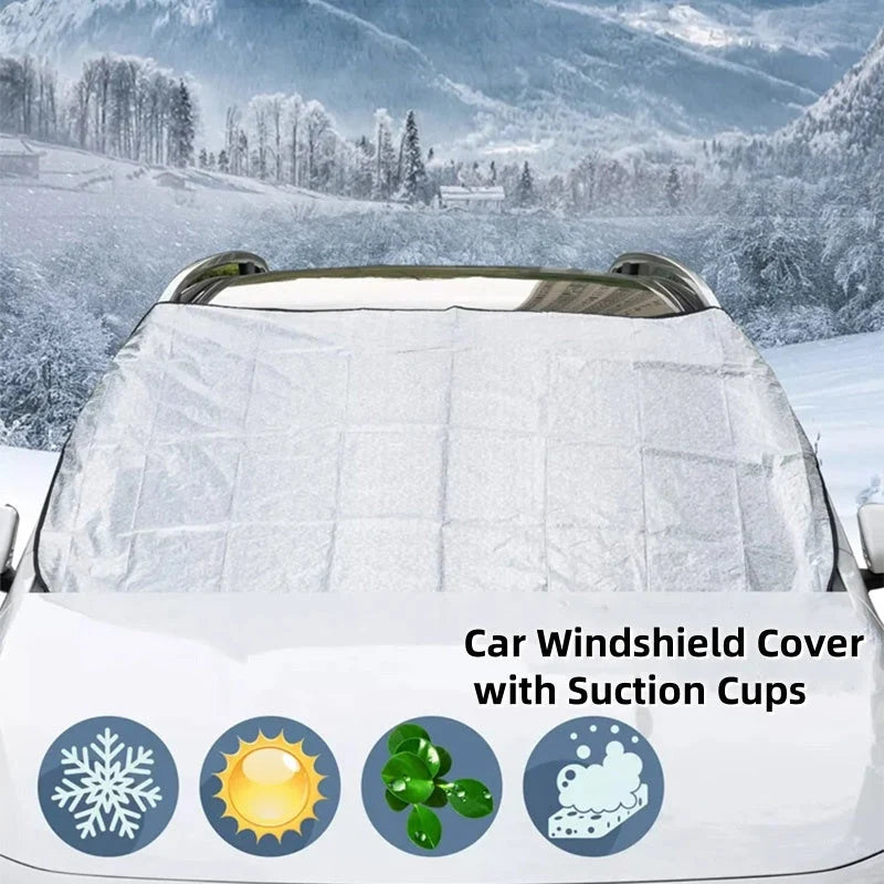 🥳2026 HOT SALE🥳💞50K+ SOLD! 🚗🌀 50% OFF! Car Windshield Cover with Suction Cups – blocks 99% UV, prevents frost & snow. Keeps car cool in summer, no scraping in winter! 🛡️✅
