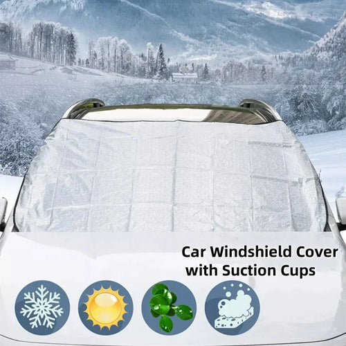🥳2026 HOT SALE🥳💞50K+ SOLD! 🚗🌀 50% OFF! Car Windshield Cover with Suction Cups – blocks 99% UV, prevents frost & snow. Keeps car cool in summer, no scraping in winter! 🛡️✅