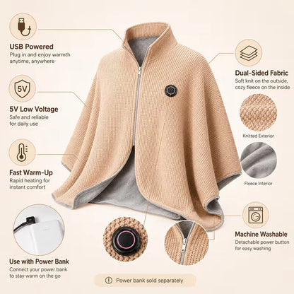 🔥Wearable Heated Blanket Shawl | Portable USB-Powered Warmth for Home, Work & Outdoors