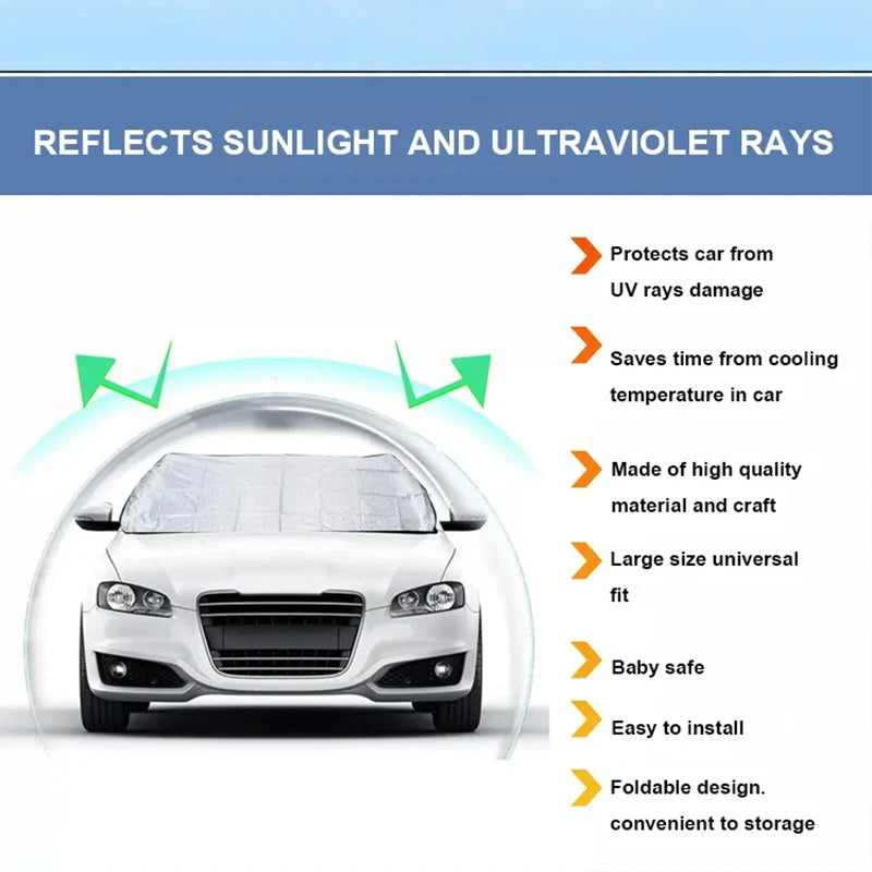 🥳2026 HOT SALE🥳💞50K+ SOLD! 🚗🌀 50% OFF! Car Windshield Cover with Suction Cups – blocks 99% UV, prevents frost & snow. Keeps car cool in summer, no scraping in winter! 🛡️✅