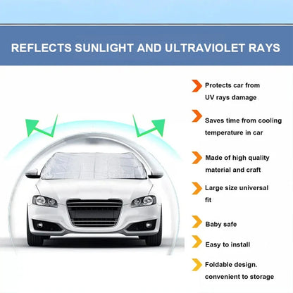 🥳2026 HOT SALE🥳💞50K+ SOLD! 🚗🌀 50% OFF! Car Windshield Cover with Suction Cups – blocks 99% UV, prevents frost & snow. Keeps car cool in summer, no scraping in winter! 🛡️✅