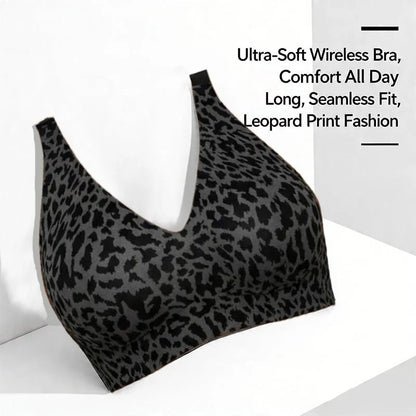 🏆🔥Super Firming Leopard Print Jelly  Bra | Women Wirefree Bras 👍No More Sagging Breasts