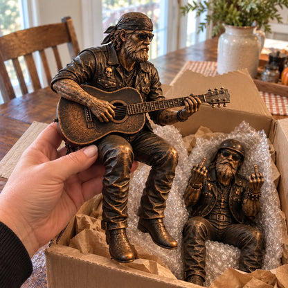 🎁Old Biker Soul Shelf Sitter Collection – Rustic Motorcycle Rider Figurines For Men