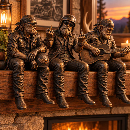 🎁Old Biker Soul Shelf Sitter Collection – Rustic Motorcycle Rider Figurines For Men