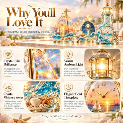 🌊 Coastal Glow Crystal Clock Collection — Bring the Beauty of the Sea Home ✨