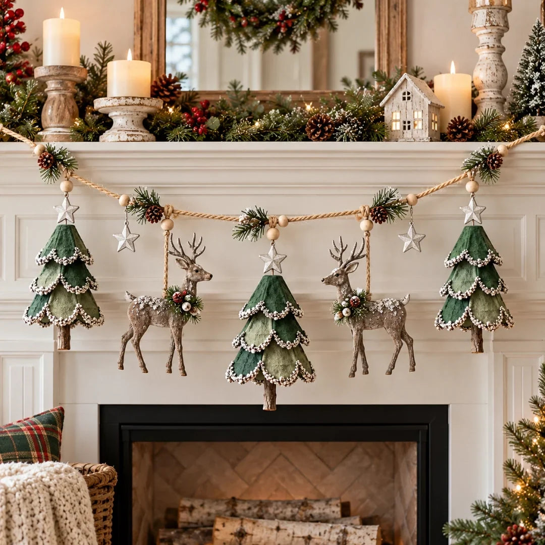 Lighted Woodland Christmas Garland