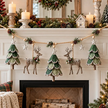 Lighted Woodland Christmas Garland