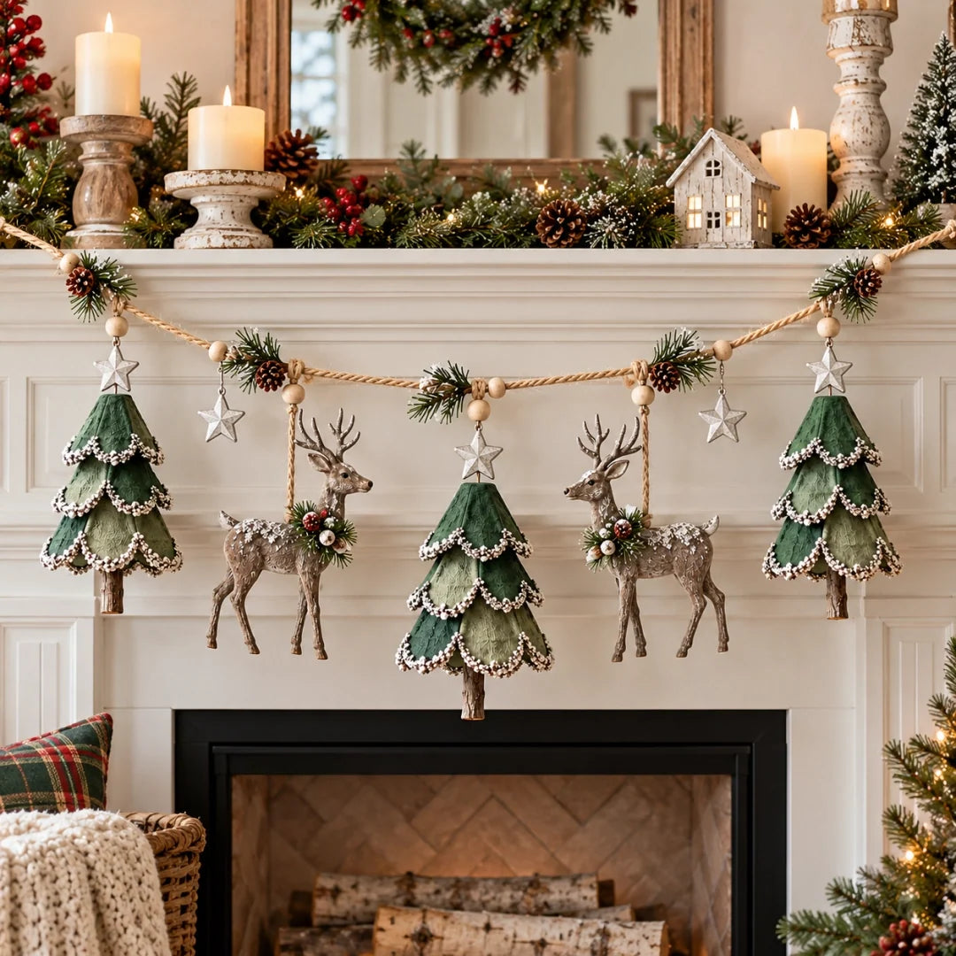 Lighted Woodland Christmas Garland