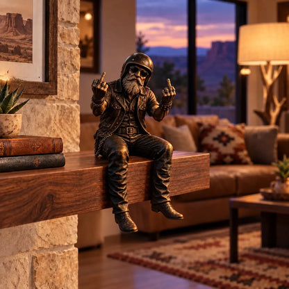 🎁Old Biker Soul Shelf Sitter Collection – Rustic Motorcycle Rider Figurines For Men