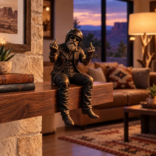 🎁Old Biker Soul Shelf Sitter Collection – Rustic Motorcycle Rider Figurines For Men