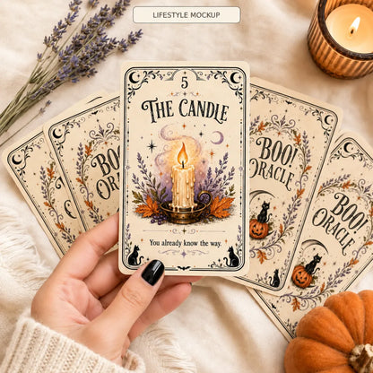 🎃 Sweet & Spooky Halloween Oracle Deck – 31 Illustrated Cards