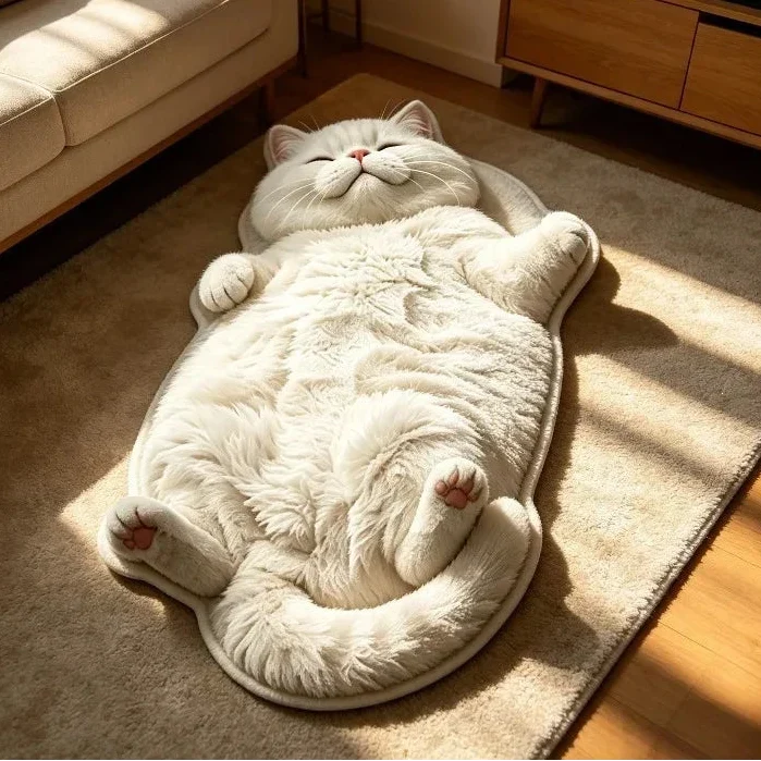🐱🤎Chubby Tabby Cat Shaped Rug 🐱🤎
