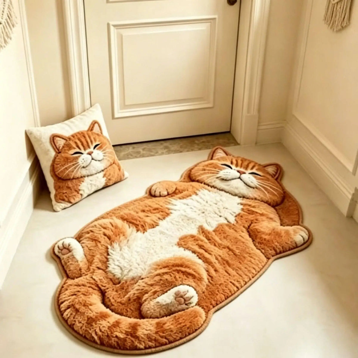 🐱🤎Chubby Tabby Cat Shaped Rug 🐱🤎