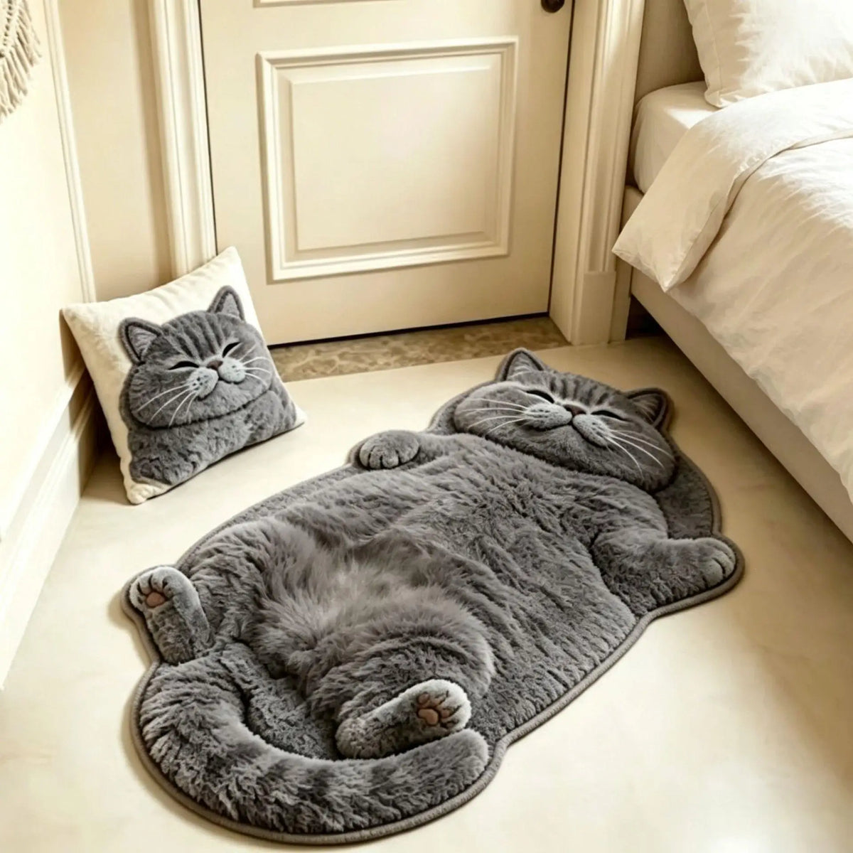 🐱🤎Chubby Tabby Cat Shaped Rug 🐱🤎