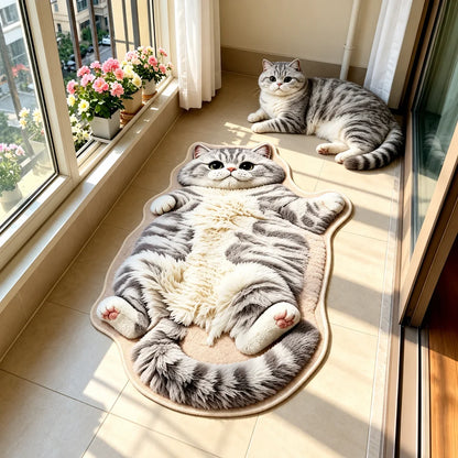 🐱🤎Chubby Tabby Cat Shaped Rug 🐱🤎