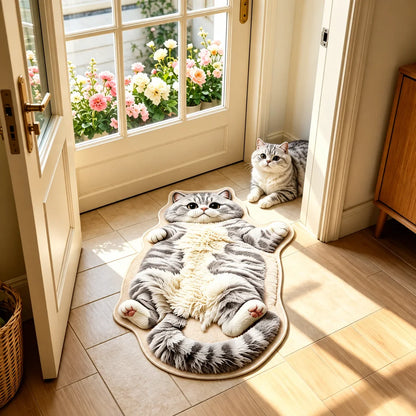 🐱🤎Chubby Tabby Cat Shaped Rug 🐱🤎