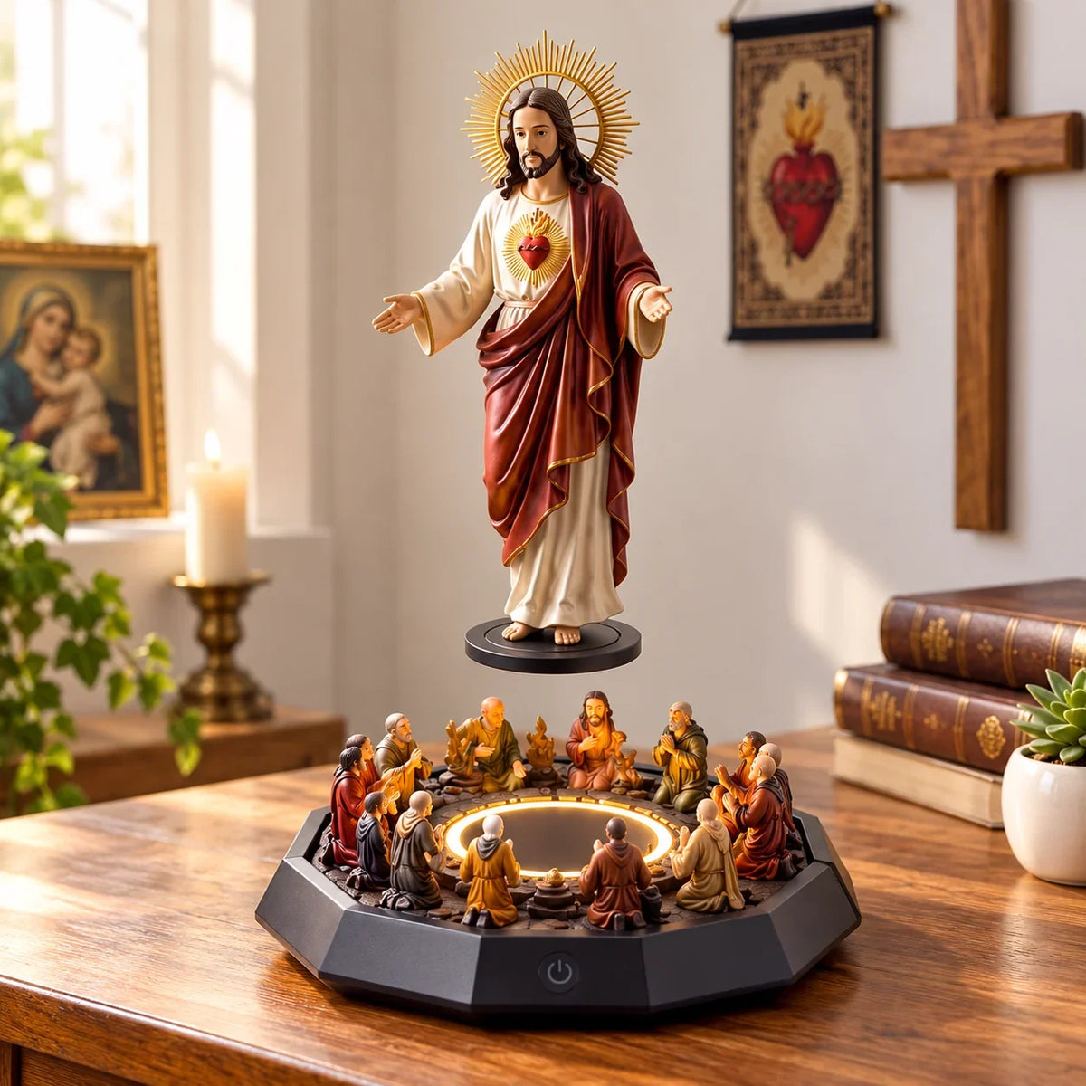 🔥last Day 45% Off🔥- Floating Christ With Led Lighting – A Symbol Of Faith That Enchants