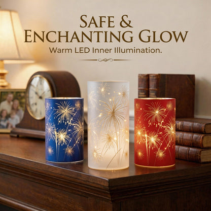 🎇Celebration Firework Lanterns – Premium Patriotic Red, White & Blue Trio