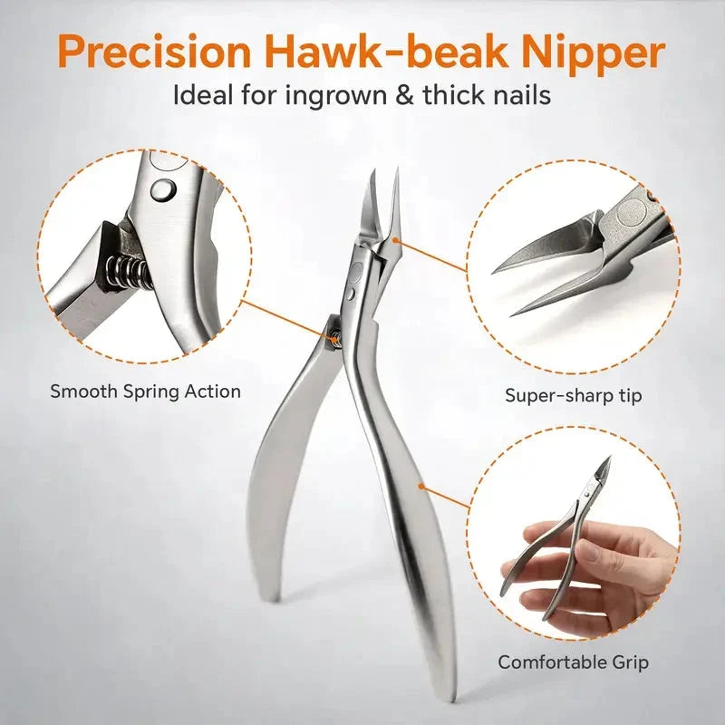 🦶 Limited-time 40% Off! ⚡ Stainless Steel Ingrown Toenail Clipper Set – Precise, Sturdy, Portable ✨