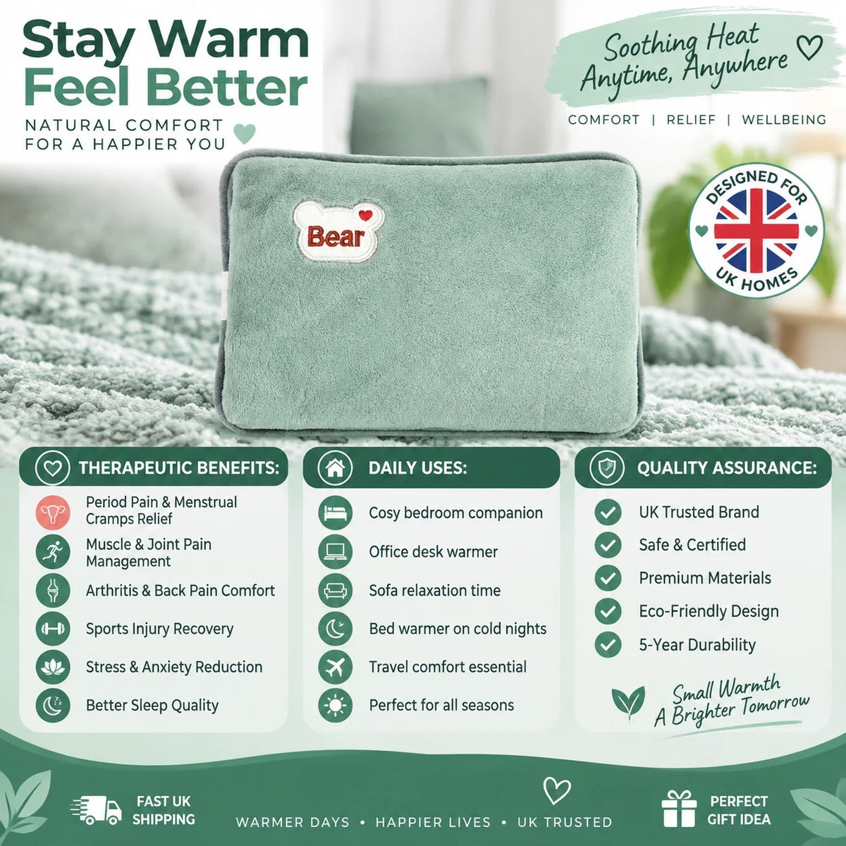 🎄Christmas Sale 48% OFF-Rechargeable Hot Water Bottles, Heat Packs, Explosion-proof Heat Pads
