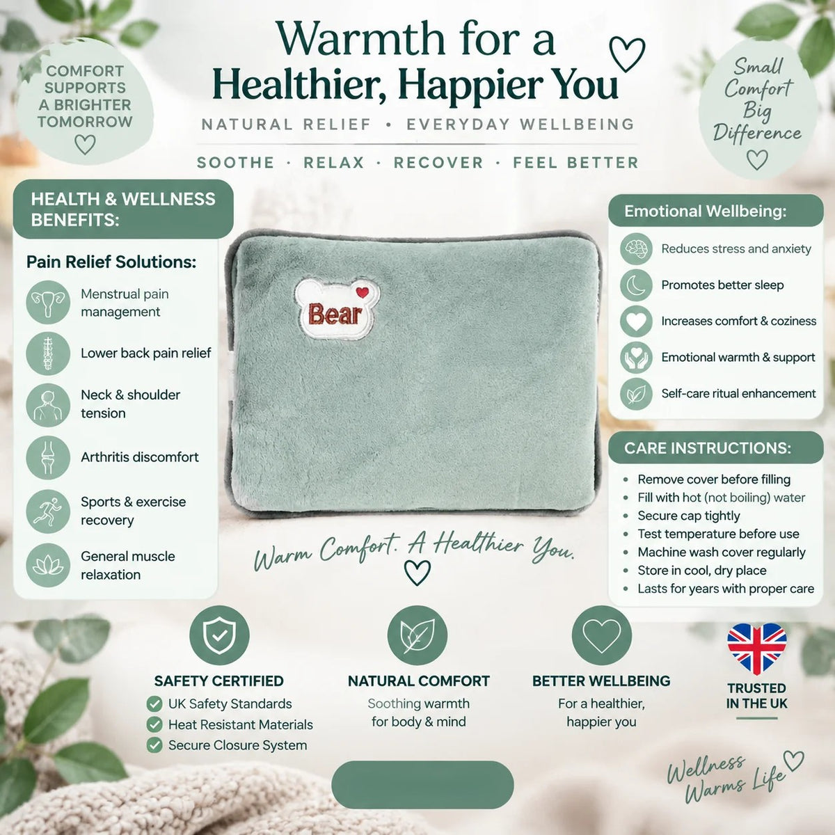 🎄Christmas Sale 48% OFF-Rechargeable Hot Water Bottles, Heat Packs, Explosion-proof Heat Pads