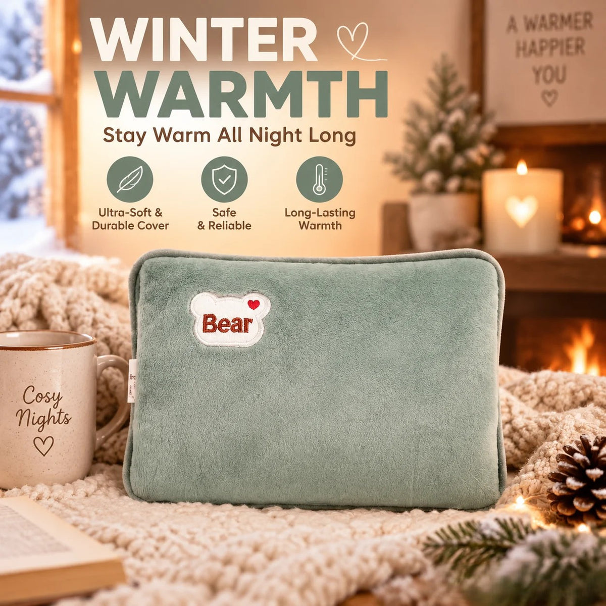 🎄Christmas Sale 48% OFF-Rechargeable Hot Water Bottles, Heat Packs, Explosion-proof Heat Pads