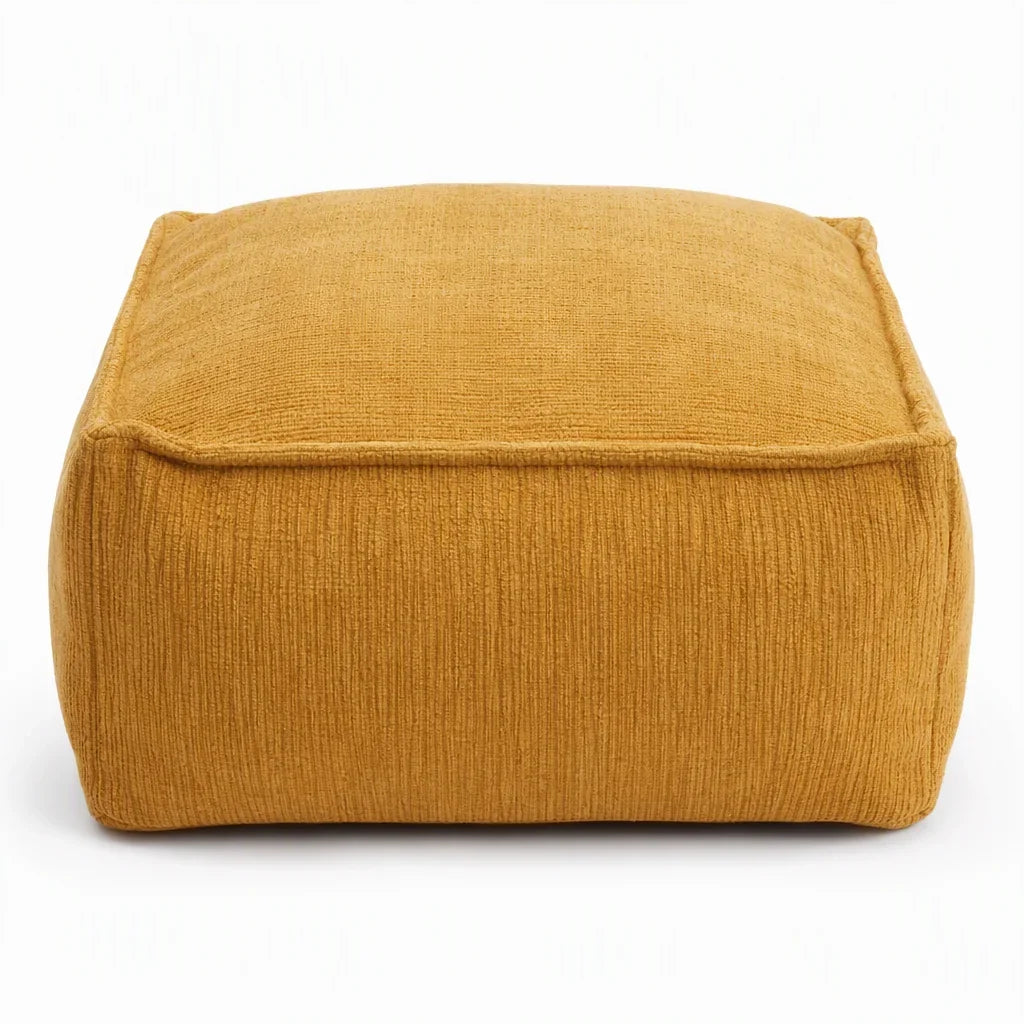 🔥Unstuffed Square Pouf Cover | Storage Ottoman Slipcover for Living Room, Bedroom & Clothes Storage, Washable 45x45x23cm