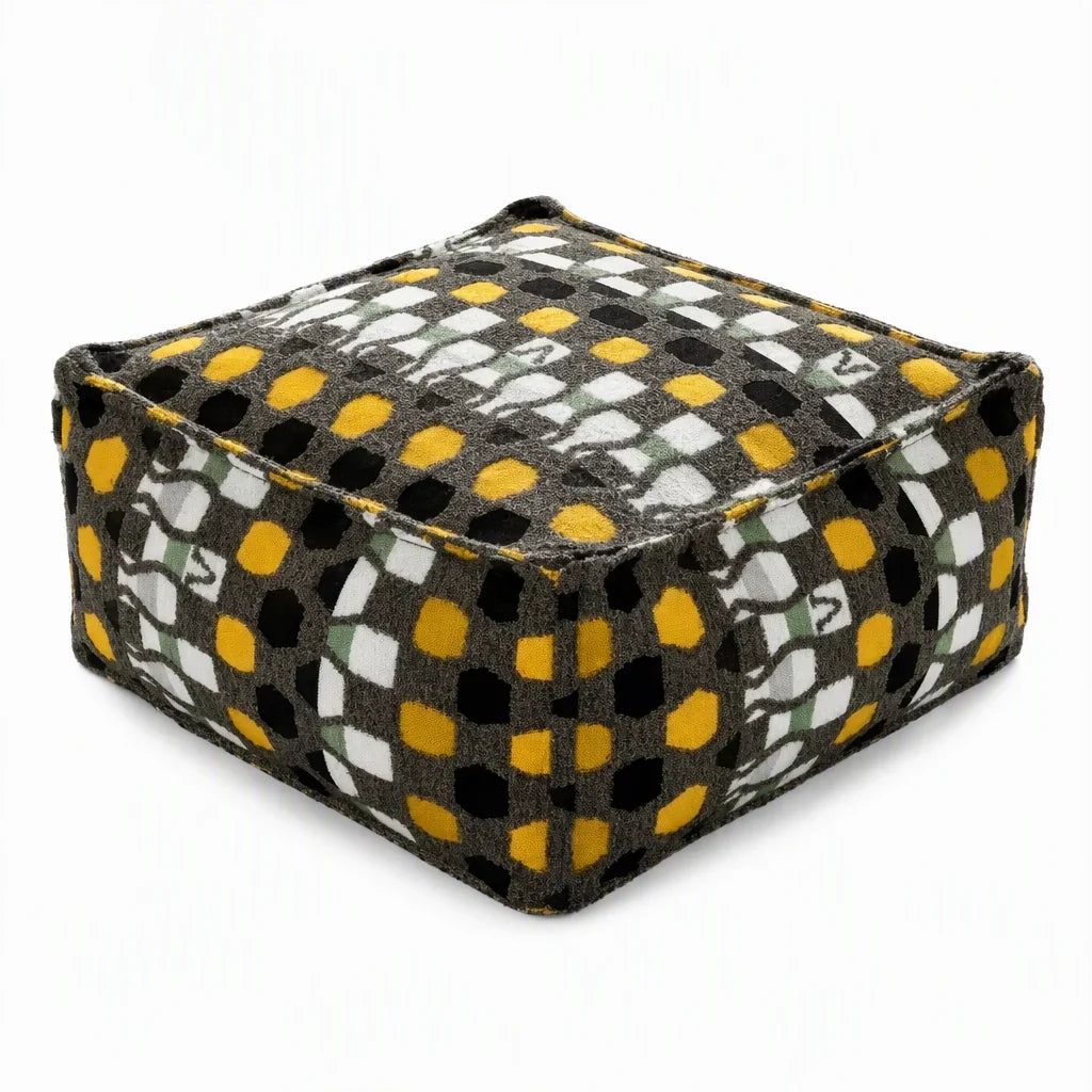 🔥Unstuffed Square Pouf Cover | Storage Ottoman Slipcover for Living Room, Bedroom & Clothes Storage, Washable 45x45x23cm