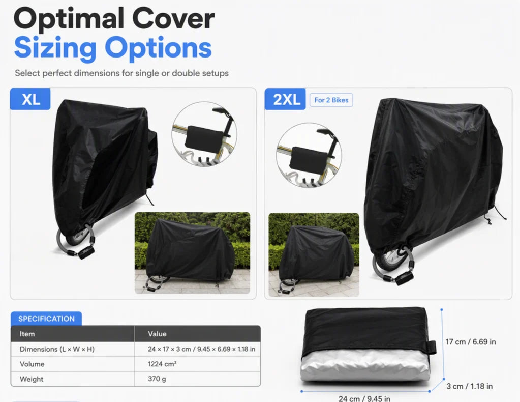 Waterproof And Dustproof 190t Bicycle Cover For Outdoor Bike Protection🚴