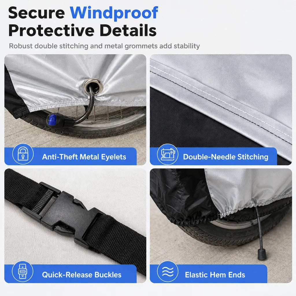 Waterproof And Dustproof 190t Bicycle Cover For Outdoor Bike Protection🚴
