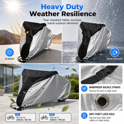 Waterproof And Dustproof 190t Bicycle Cover For Outdoor Bike Protection🚴