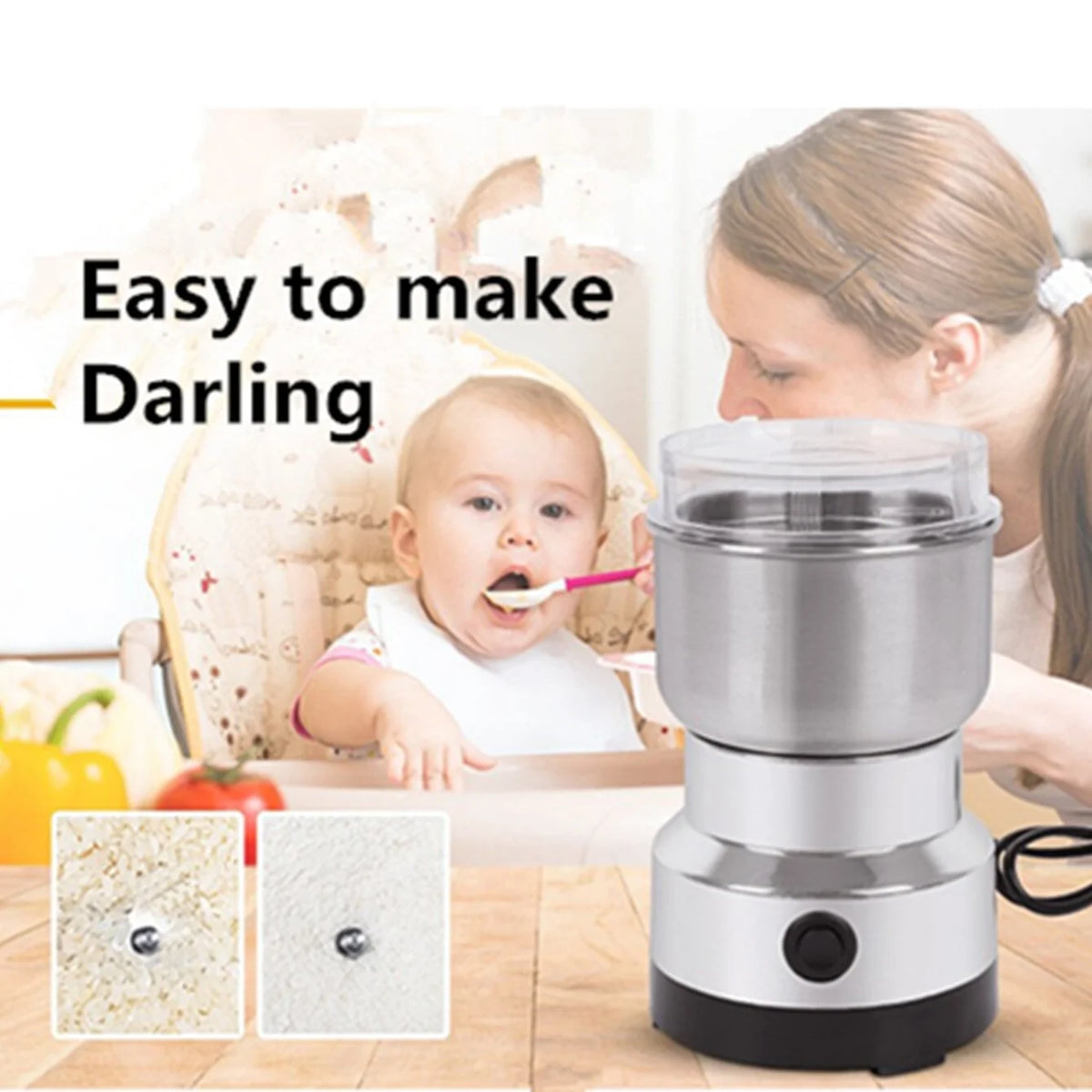 🌿high-speed Stainless Steel Grain Grinder