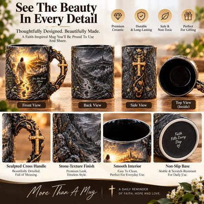 🔥Last Day 49% OFF🔥✝️ Jesus Walks With Me – Heat-Reveal Faith Mug | You Are Never Alone