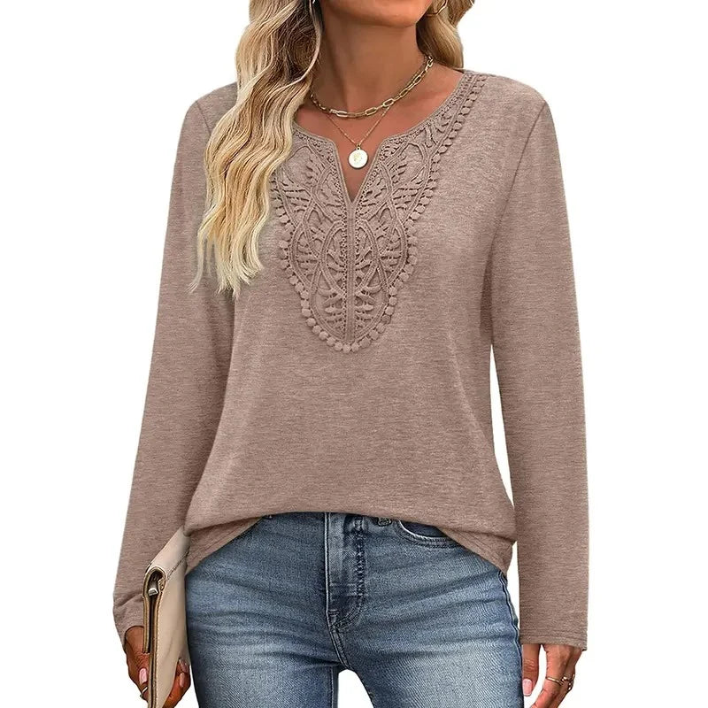 🎉48% Off! ✨-Women's Bohemian Style Elegant V-Neck Longsleeves Blouse Shirt