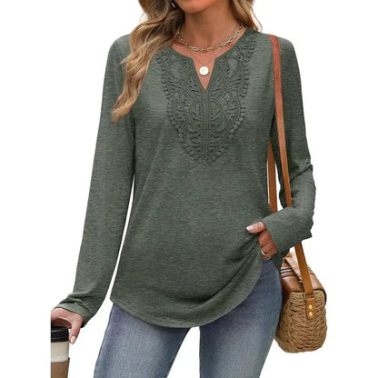🎉48% Off! ✨-Women's Bohemian Style Elegant V-Neck Longsleeves Blouse Shirt