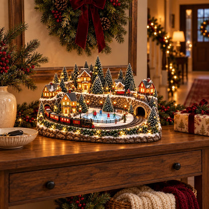 🚞🎄Last day to save 49% –✨ Animated Holiday Train & Ice Rink Scene