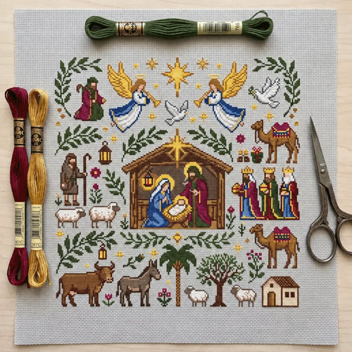 ✝️🧵Nativity Cross Stitch Kit🪡